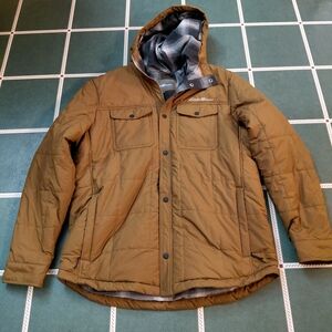 Eddie Bauer Men's Quilted Hooded Jacket in Brown
